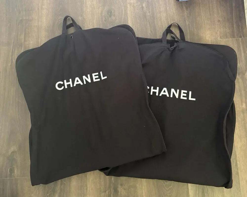 Lot of 2 Chanel Garment Travel Bag 48” x 23” Heavy Duty, Canvas Set of 2